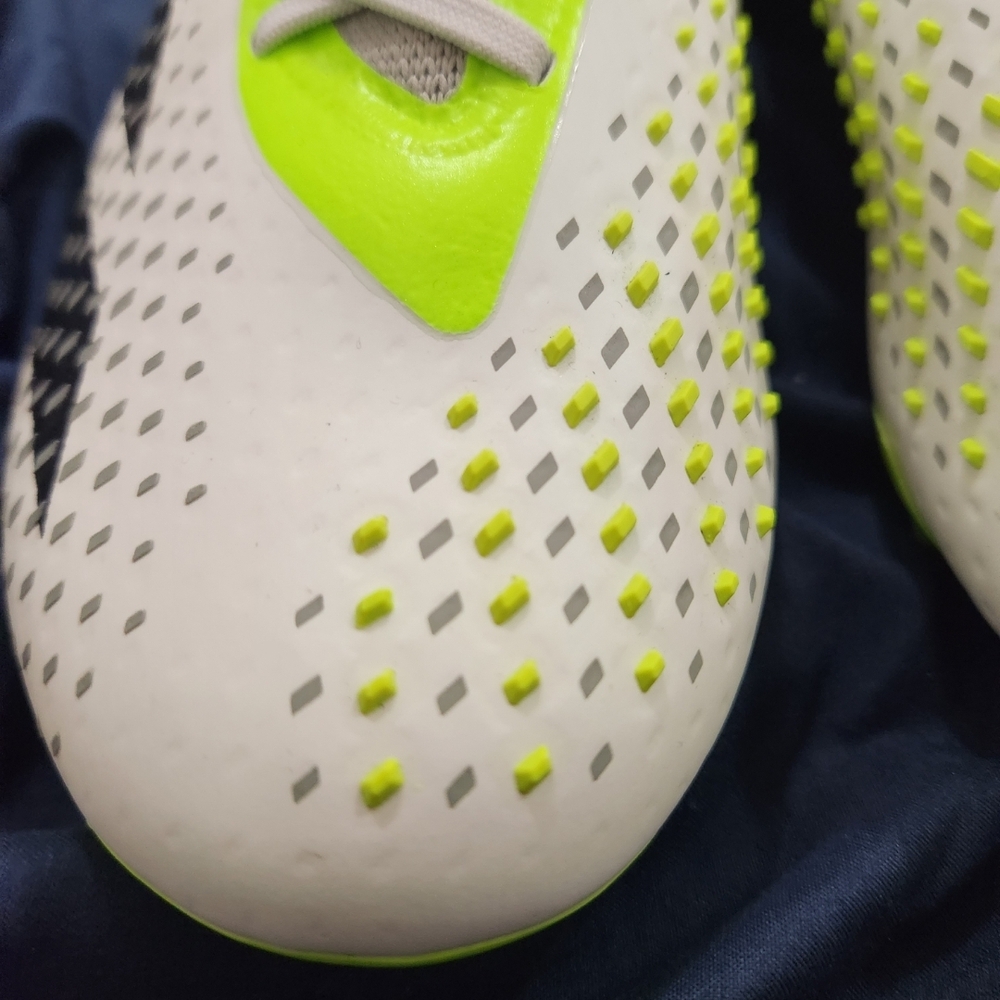 White and Neon Green Soccer Cleats - Picture 4 of 5
